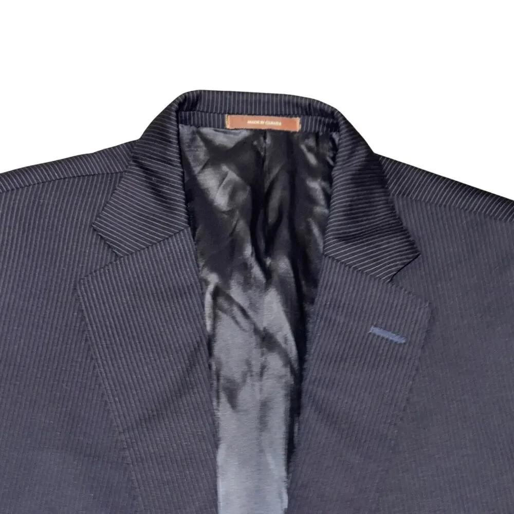 Peter Millar Blazer Men's Size 40T Blue Pinstripe 2 Button 100% Wool Pockets